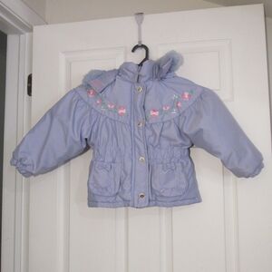 Vintage Sesame Street Toddler Purple Jacket/Coat w/Hood, Zipper, Lining, Sz: 3T